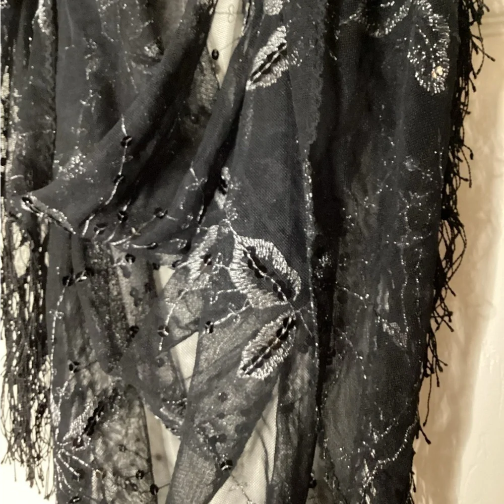 Women’s Black Sequin Scarf / Wrap
